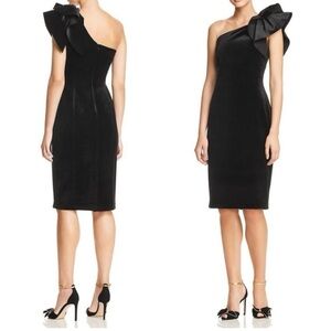 Eliza J Velvet One Shoulder Dress in size 8